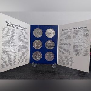 1981 Los Angeles Bicentennial Birthday Dollars Collection 6 Coin Set